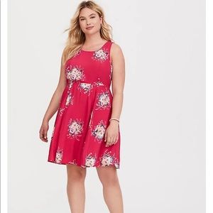 NWT Pink floral tie-back challis mini dress